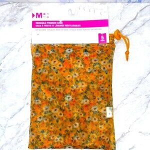 Set Of 5 My Tagalongs Reusable Produce Bags Floral Print NWT